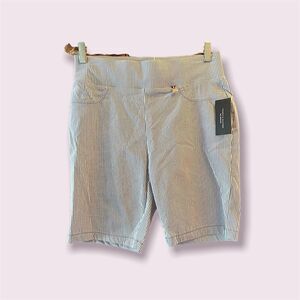 TOMMY Hilfiger pull on seersucker shorts blue and white